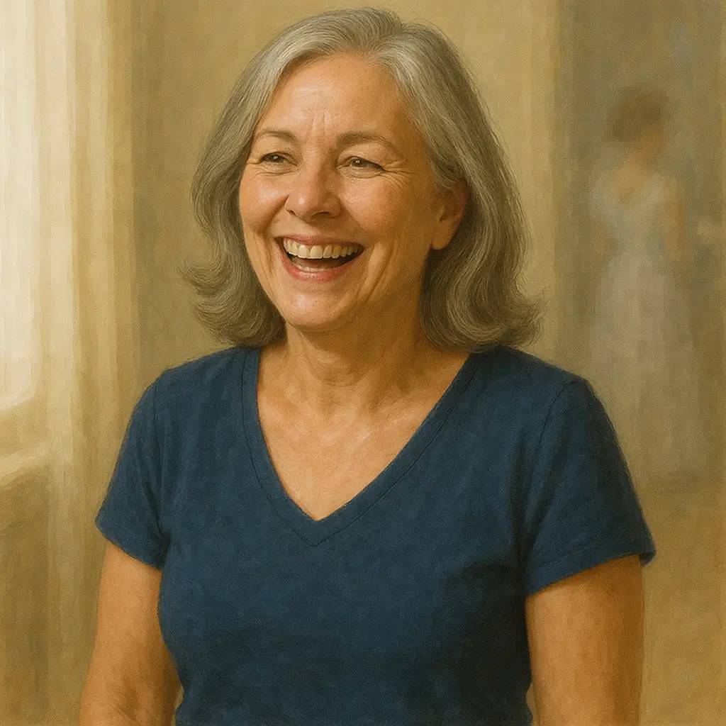 Smiling woman over 50 representing restored bladder control and confidence after reducing urine leakage